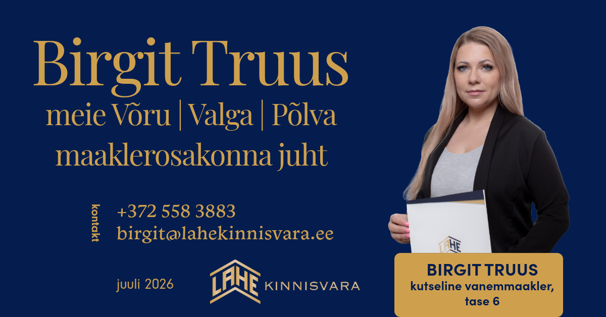 kutseline maakler Birgit Truus Lahe Kinnisvara maaklerosakonna juht